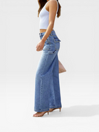 Women’s Straight Leg Jeans – Mid Rise Stretch Denim | Everyday Casual Essential