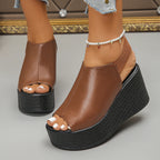 Women’s Wedge Heel Sandals – Back Strap Slip-On