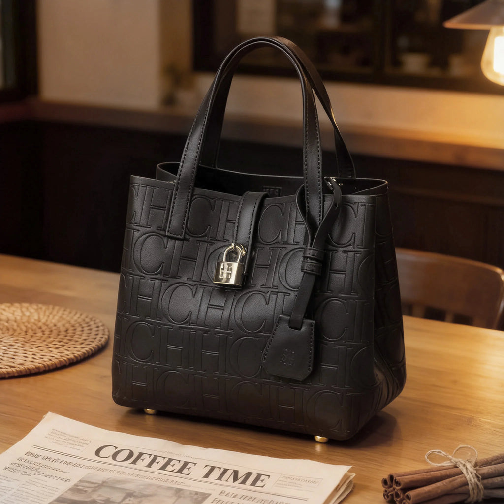 Embossed Crossbody Tote Bag – Letter Sequined Design