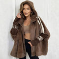 Women’s Batwing Sleeve Hooded Jacket – Zipper Closure