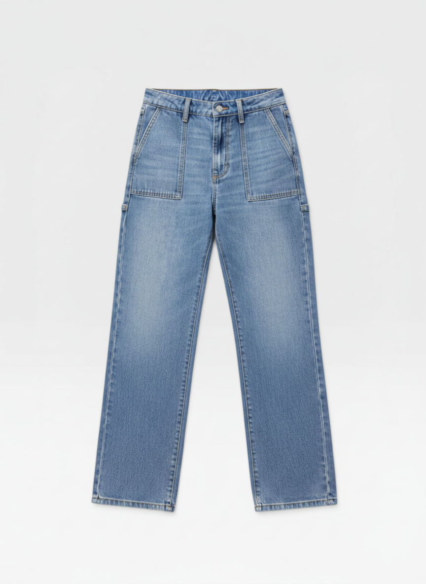 Women’s Straight Leg Jeans – Mid Rise Stretch Denim | Everyday Casual Essential