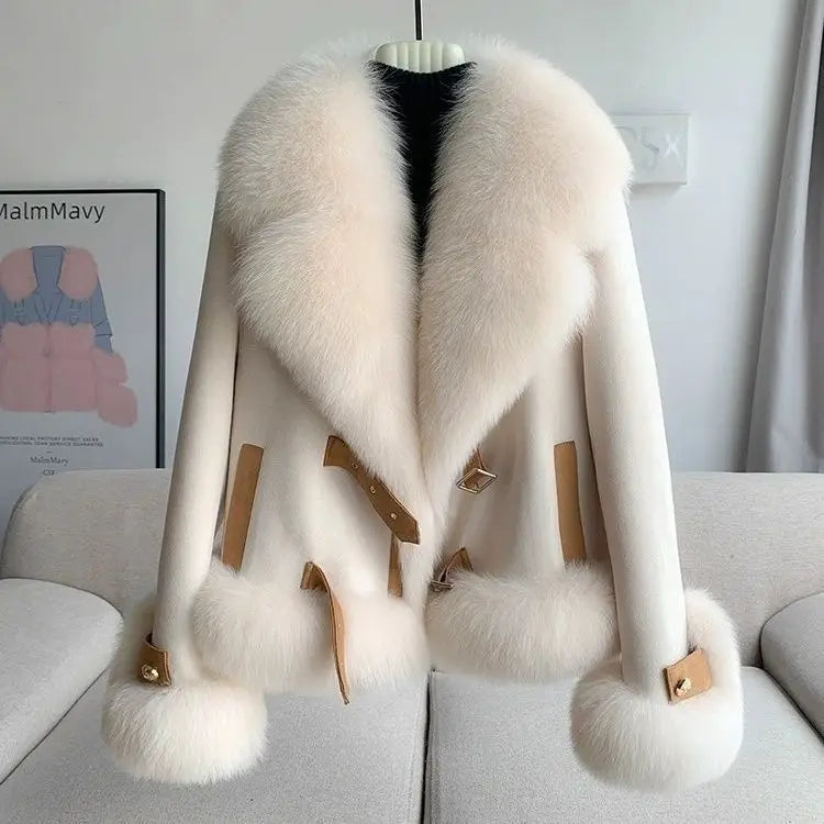 Women’s Faux Fur Coat – Wide-Waisted Warm Autumn/Winter Outerwear