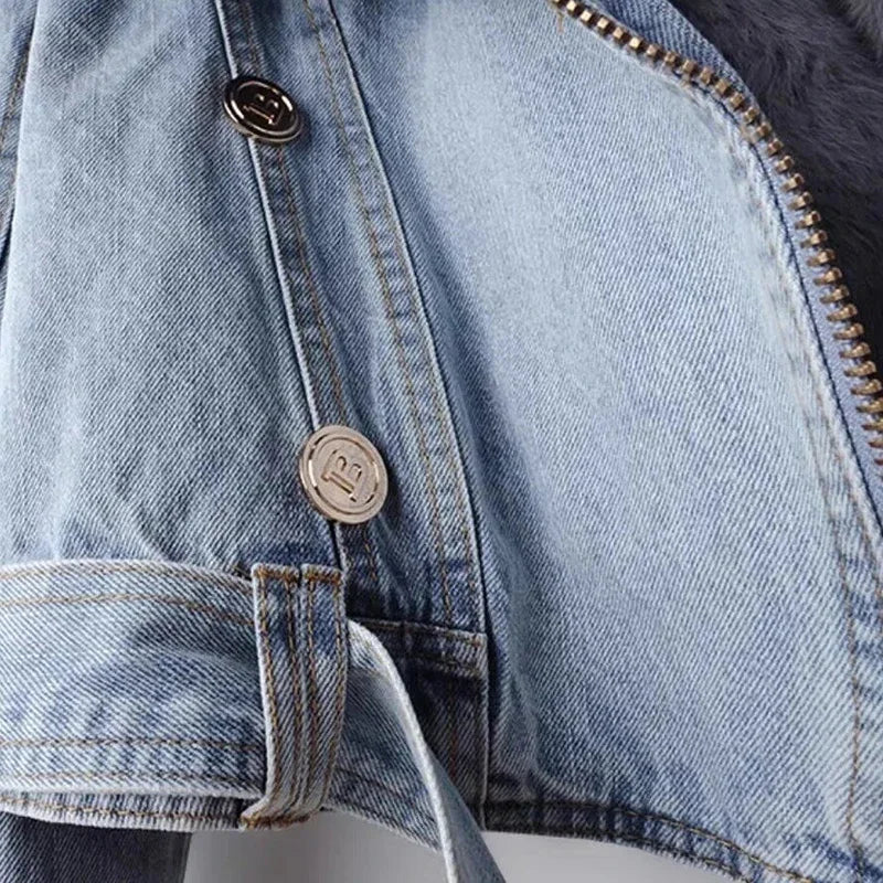 Women’s Streetwear Utility Jacket – Zip-Up Pocketed Outerwear for Fall/Winter