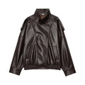 Women’s Faux Leather Streetwear Jacket – Zip-Up Autumn/Winter Outerwear