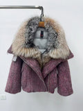 Women’s Real Fox Fur Down Jacket – Luxury Winter Office Coat