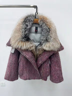 Women’s Real Fox Fur Down Jacket – Luxury Winter Office Coat