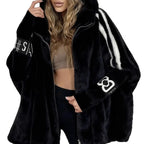 Women’s Batwing Sleeve Hooded Jacket – Zipper Closure