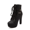 Women’s Retro Ankle Boots – Round Toe Thin Heel Winter Style