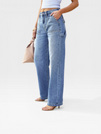 Women’s Straight Leg Jeans – Mid Rise Stretch Denim | Everyday Casual Essential