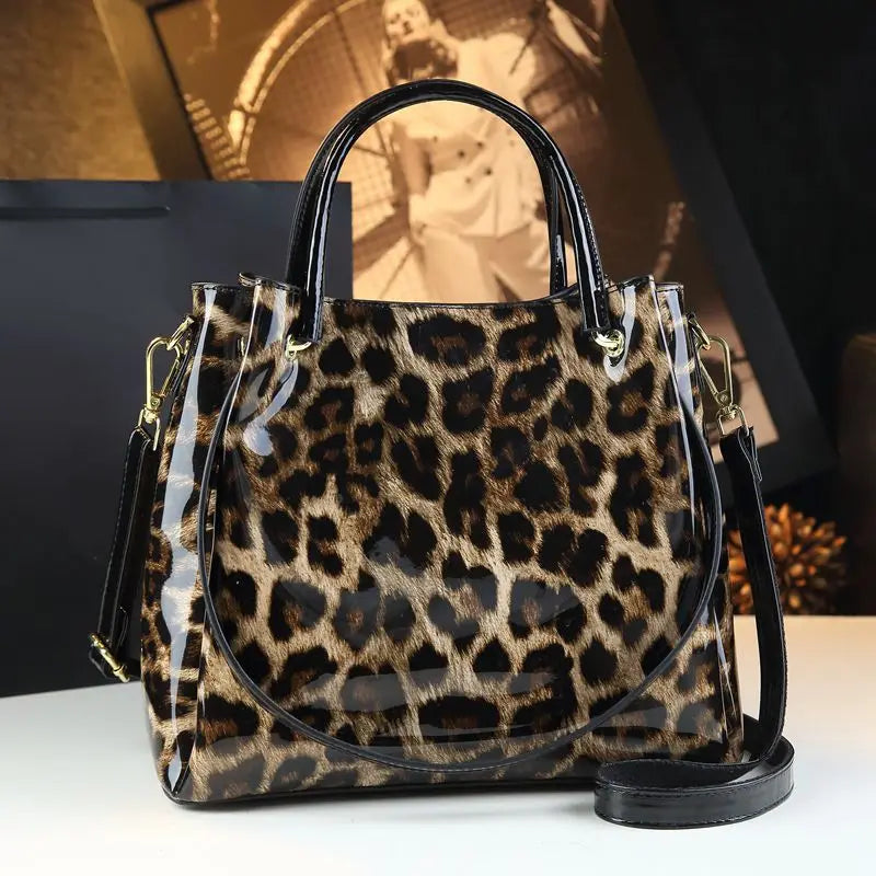 Genuine Leather Crocodile Print Bucket Tote – Vintage Shoulder & Crossbody Bag