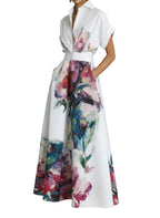 Printed A-Line Midi Dress – Loose Fit Collared Summer Dress