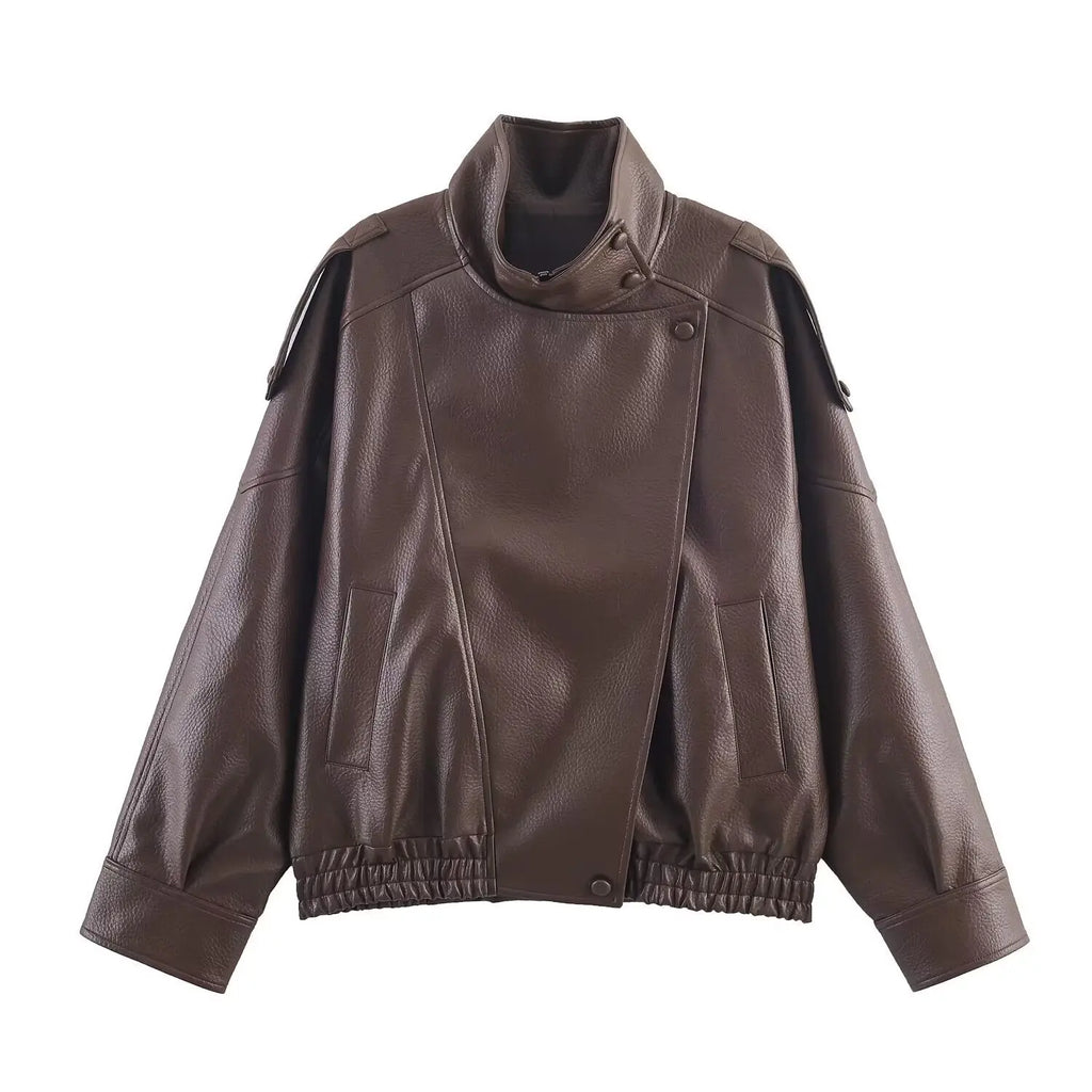 Women’s Cropped Zip Jacket – Casual Wide-Waist Autumn Outerwear