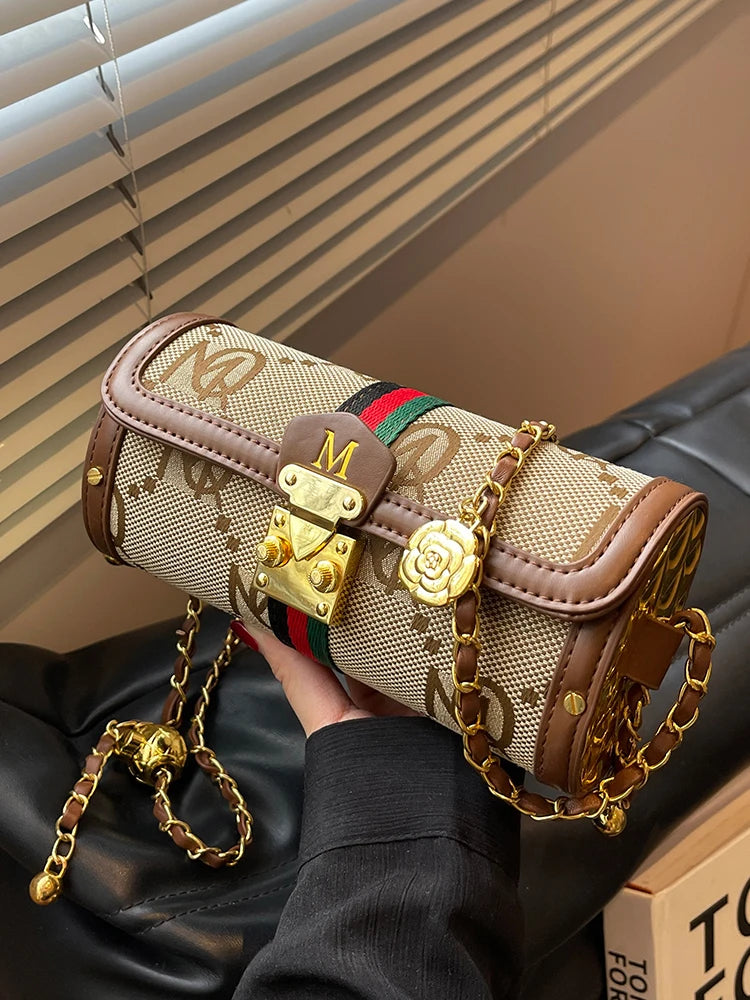 Patchwork Barrel Shoulder & Crossbody Bag