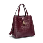 Embossed Crossbody Tote Bag – Letter Sequined Design
