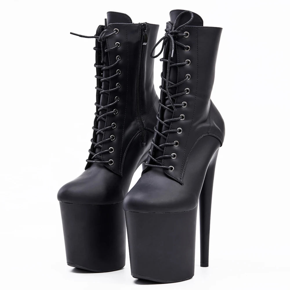 Women’s Extreme Platform Ankle Boots – Cross-Tied Spike Heel