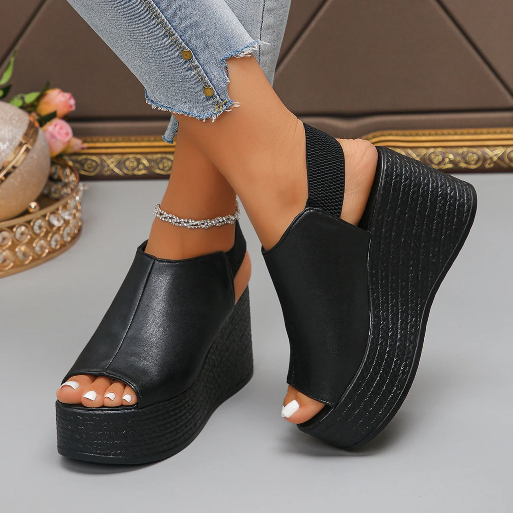 Women’s Wedge Heel Sandals – Back Strap Slip-On