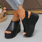 Women’s Wedge Heel Sandals – Back Strap Slip-On