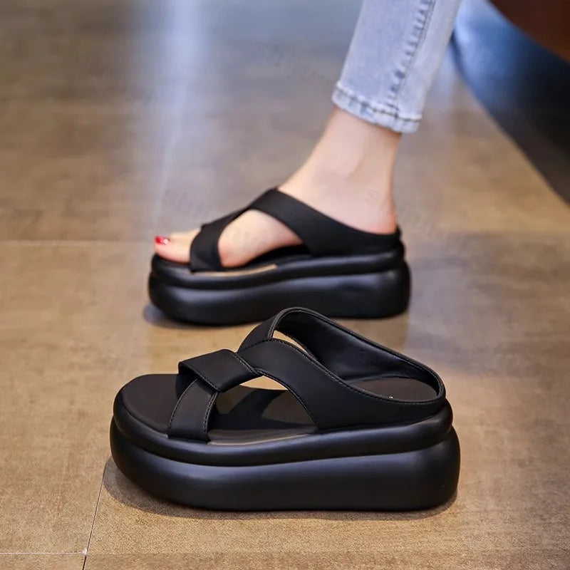 Women’s Casual Platform Slide Slippers – Comfortable Summer Outdoor Sandals