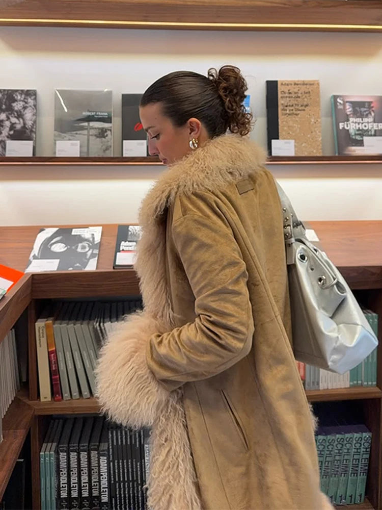 Women’s Double-Breasted Long Coat – Vintage-Inspired Autumn/Winter Outerwear