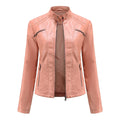 Women’s Lightweight Faux Leather Jacket – Casual Spring/Summer Outerwear