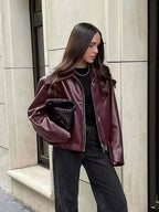 Women’s Vintage-Inspired Streetwear Jacket – Zip-Up Autumn/Winter Outerwear