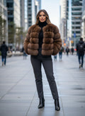 Women’s Genuine Fox Fur Jacket – Luxury Winter Coat | Elegant Office Style