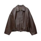 Women’s American Retro Patchwork Bomber Jacket – Vintage Zip-Up Outerwear