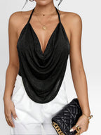 Ruched Knit Camisole Top – Stretch Fit Summer Cami