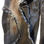 Women’s Y2K High-Street Cargo Jeans – Embroidered Loose-Fit Plaid Pants
