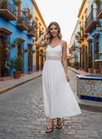 Sleeveless V-Neck Maxi Dress – Elegant A-Line Summer Dress