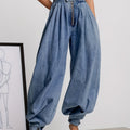 Women’s Vintage Harem Jogger Pants – High-Waist Layered Loose Trousers