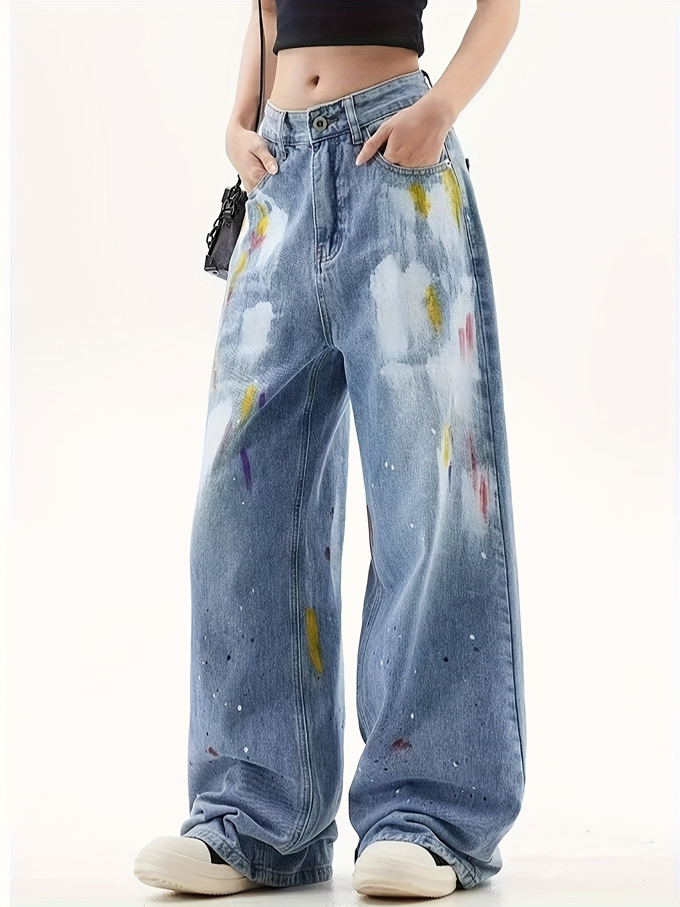 Women’s Printed Flare Pants – Street Style Bootcut Long Pants