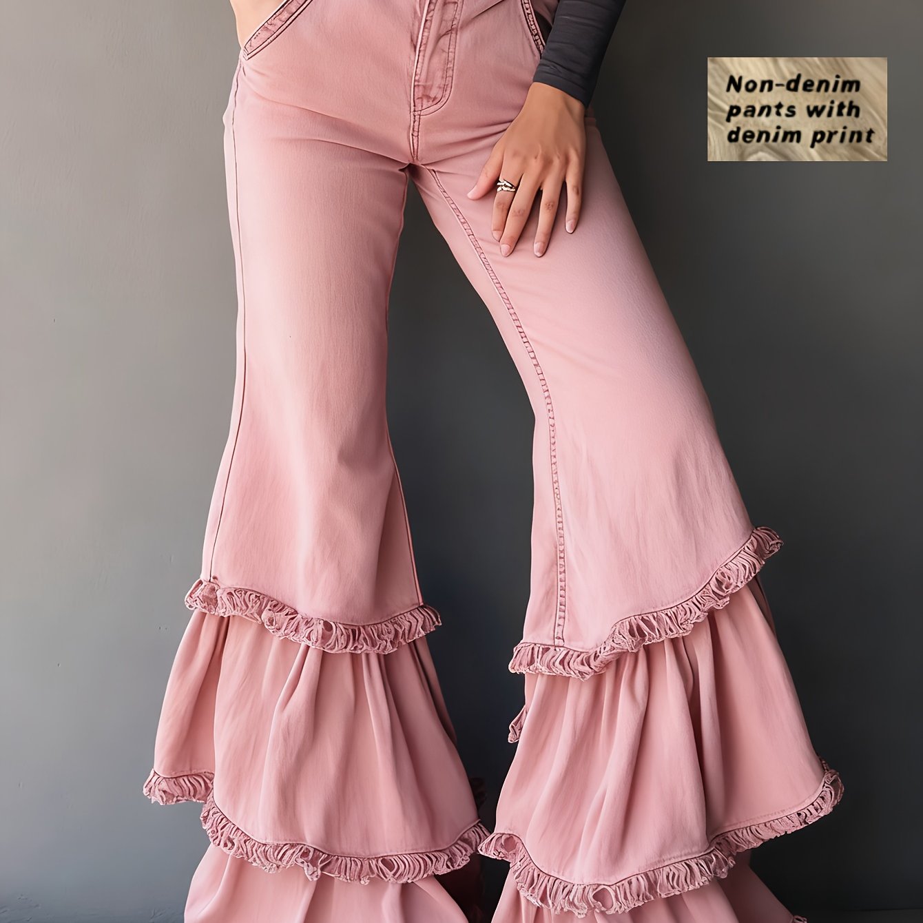 Women’s Casual Flare Pants – Soft Knit All-Season Trousers with Pockets