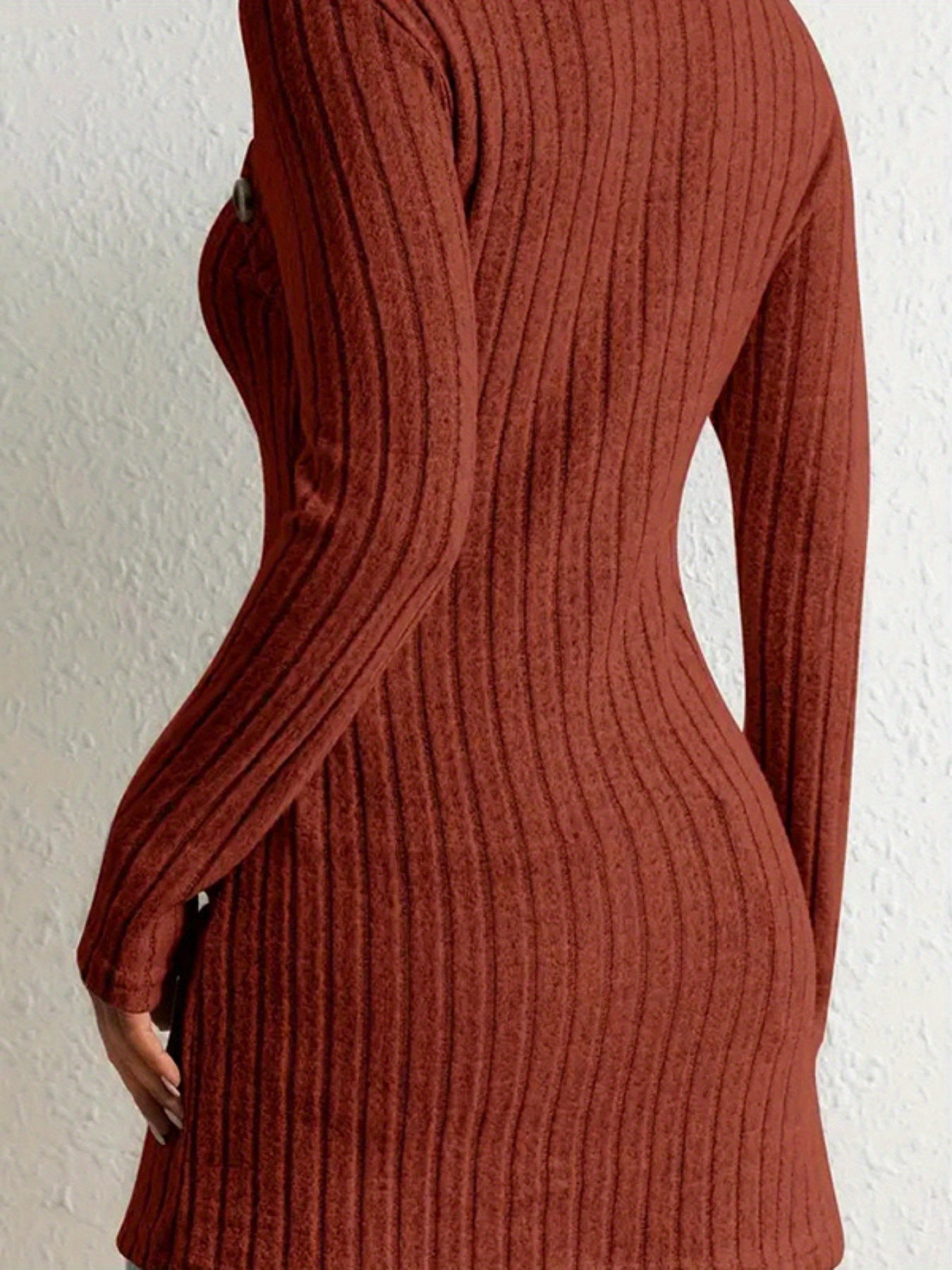 Women’s Elegant Square-Neck Top – Asymmetrical Hem Long Sleeve Blouse