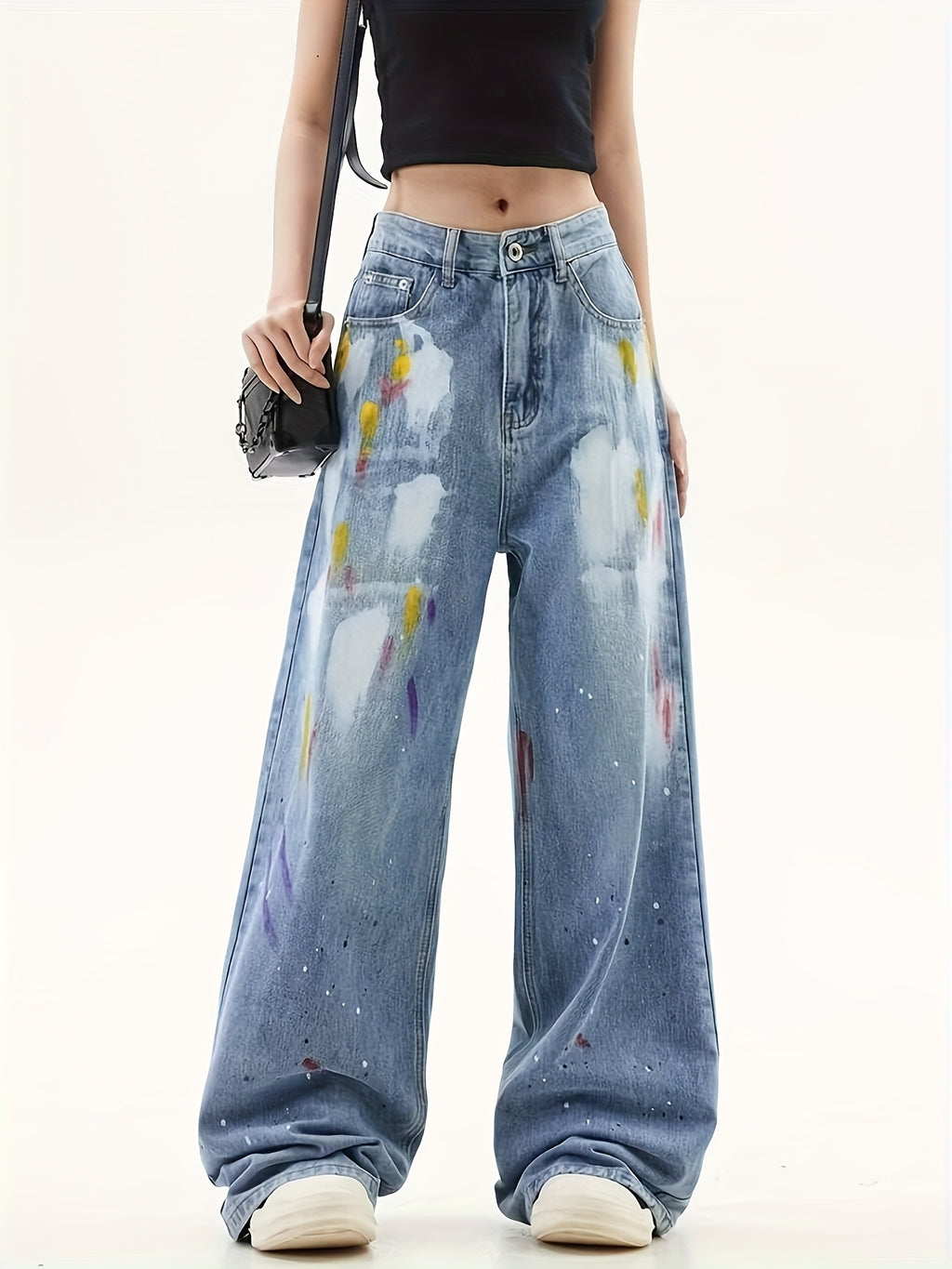 Women’s Printed Flare Pants – Street Style Bootcut Long Pants