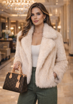 Women’s Faux Fur Coat – High-Waist Streetwear Winter Outerwear
